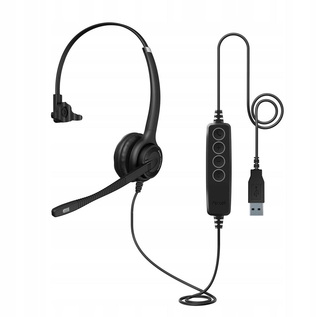 Axtel AXH-EHDUCM Mono USB-A Náhlavní Souprava HD NC Mikrofon Teams