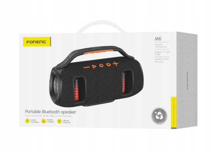 Foneng M6 Deep Bass Bluetooth 5.3 Reproduktor Handle TWS FM AUX USB-C