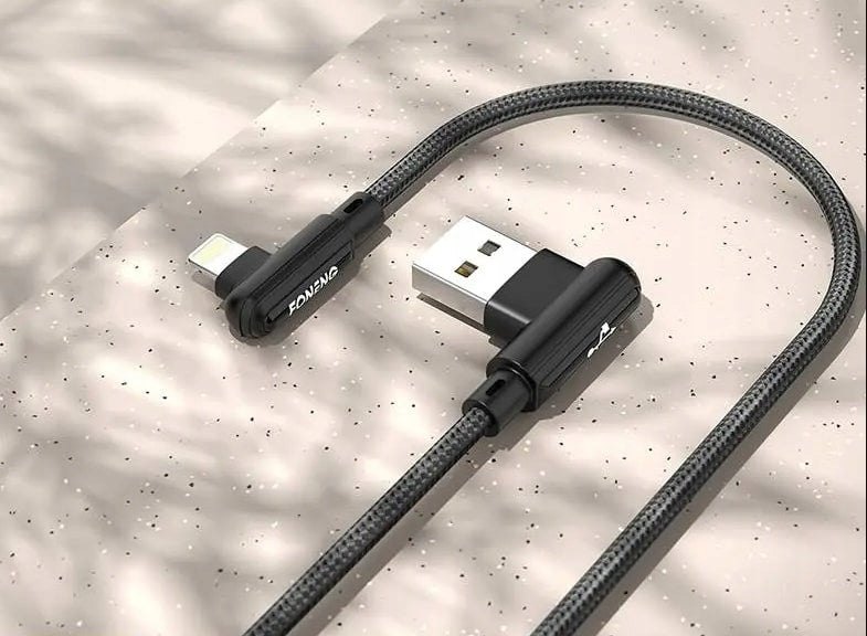 Foneng X70 USB Lightning 90° Úhlový Gaming Kabel 3A 1m iPhone iPad