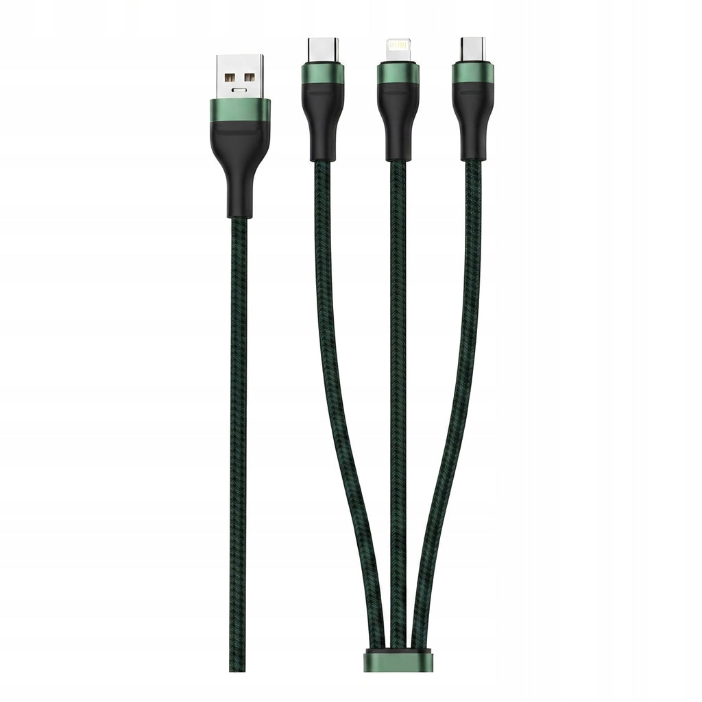 Foneng X78 3v1 Rychlonabíjecí Kabel 66W USB-C Lightning MicroUSB 1.2m
