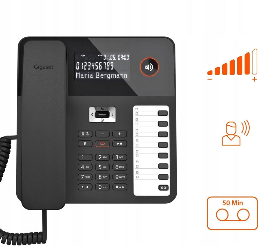 Kabelový telefon (s automatickou odpovědí) Gigaset DESK 800A černý