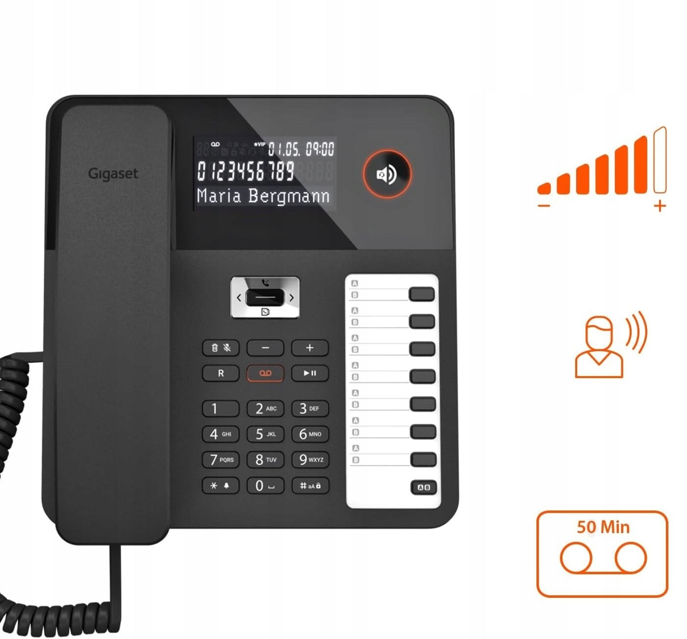 Kabelový telefon (s automatickou odpovědí) Gigaset DESK 800A černý