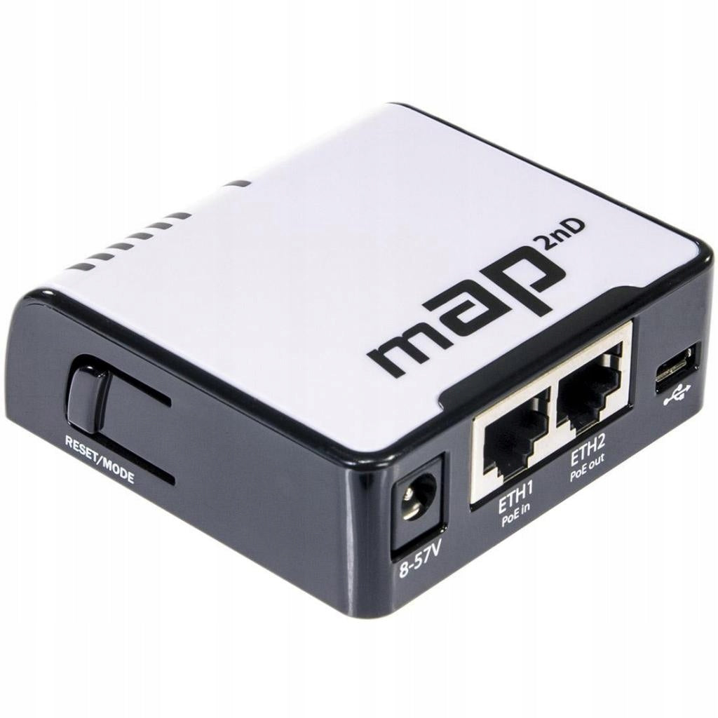 MikroTik mAP RBmAP2nD Access Point micro WiFi 2,4GHz 2xFE USB PoE napájecí