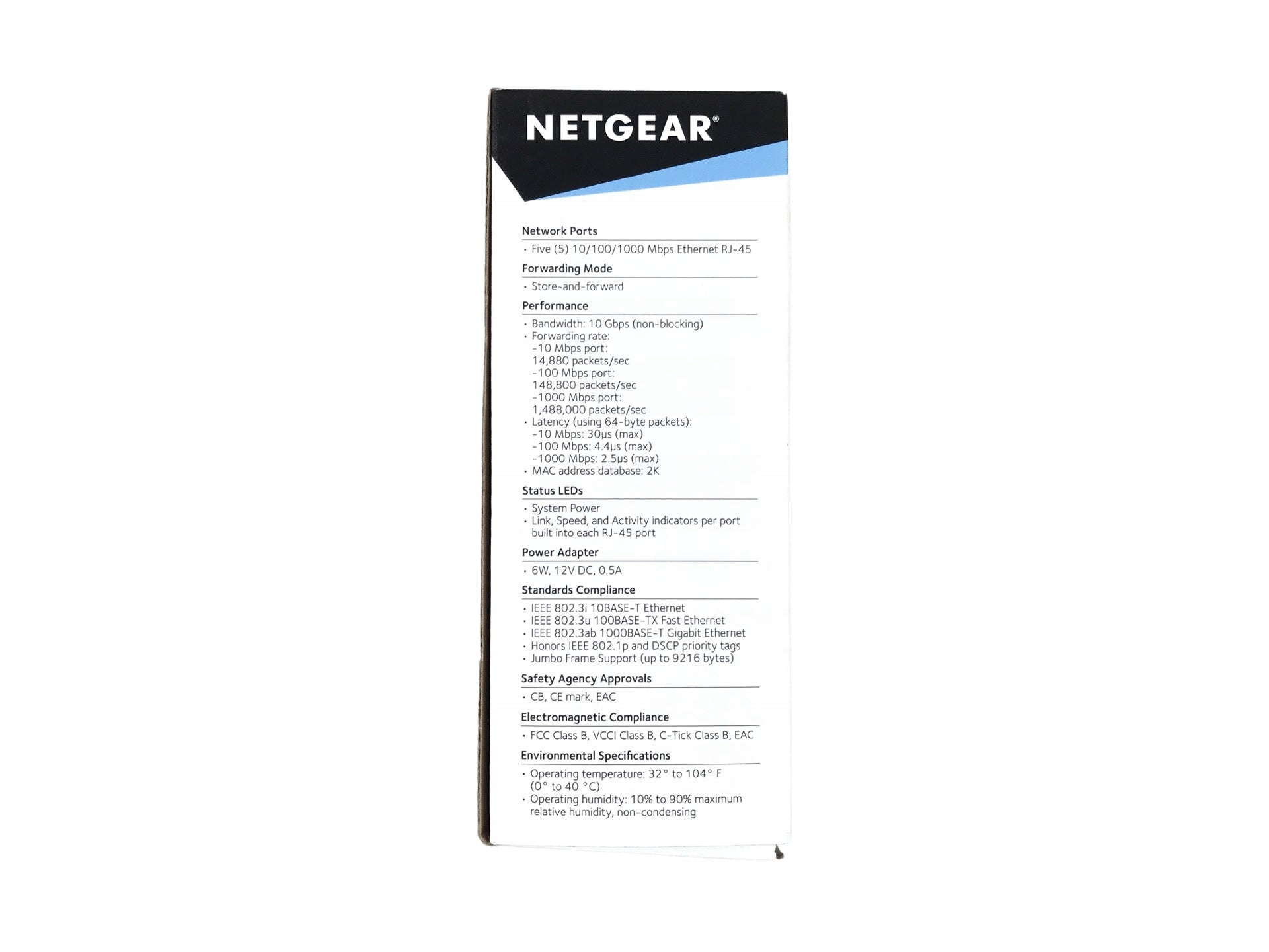 Netgear GS105GE Gigabit LAN Switch 5x 1000 Mb/s