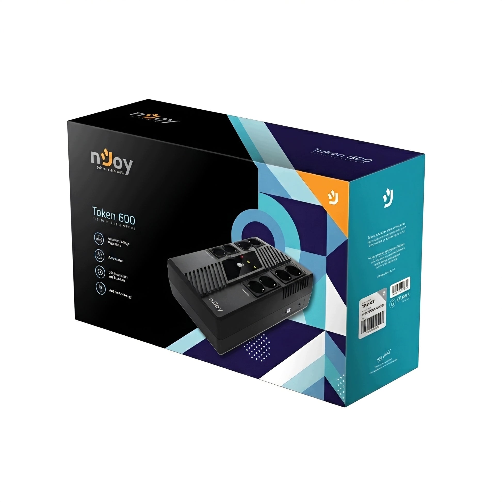 nJoy Token 600 UPS 600VA 360W Line Interactive AVR 8x Schuko USB