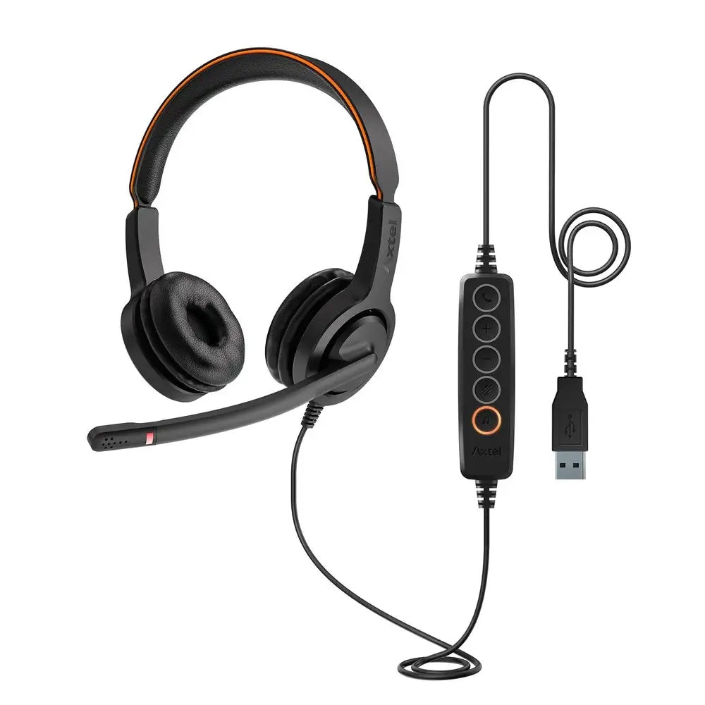 Axtel AXH-V40UCD Voice UC40 Duo USB-A Náhlavní Souprava NC Mikrofon