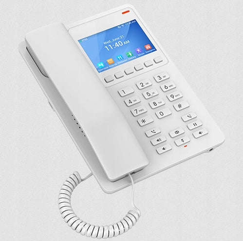 Grandstream GHP630 IP Hotel Telefon 3.5" LCD PoE USB-C 2SIP HD Bílý