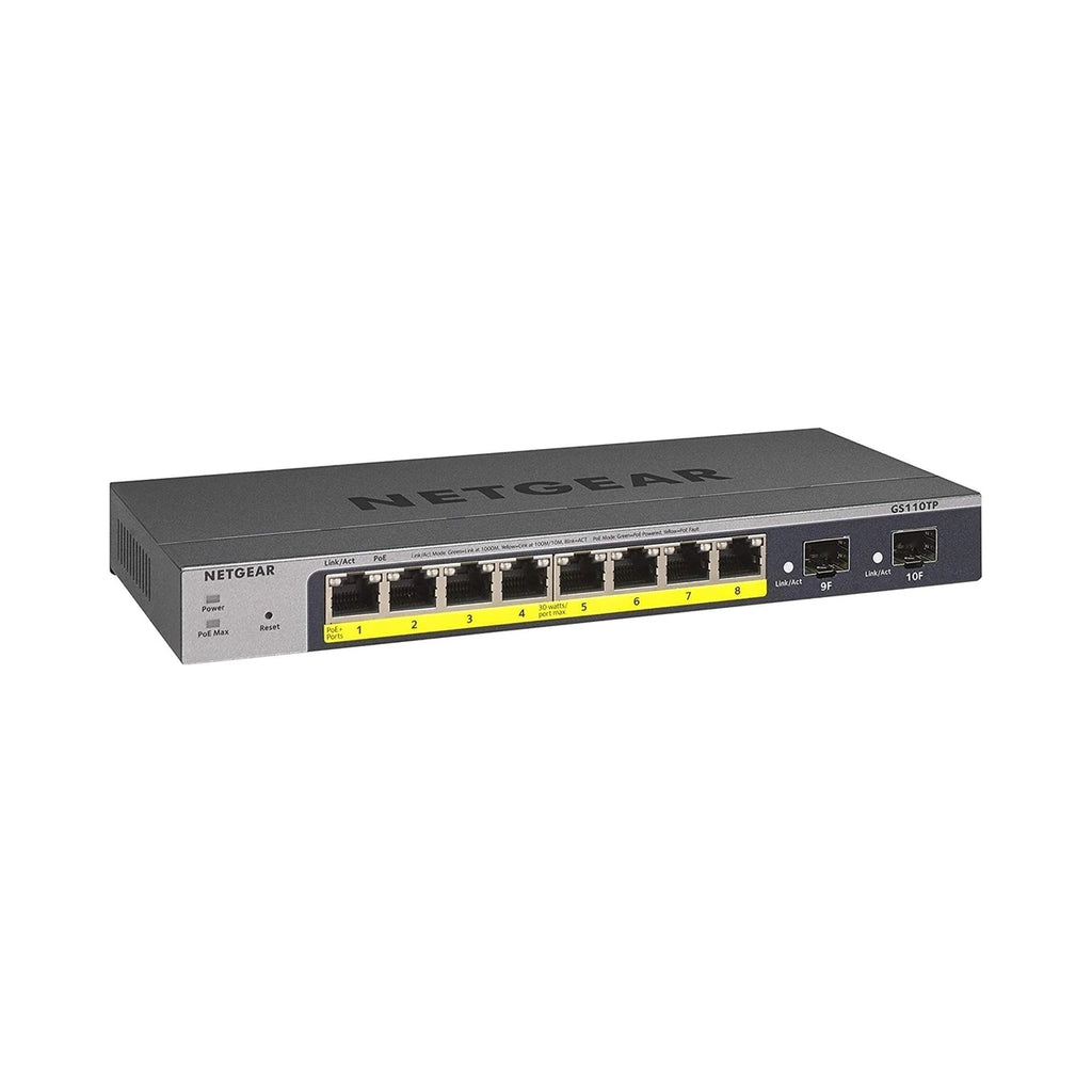 Switch Netgear GS110TP-300EUS 10p PoE 55W PoE+: 8p spravovaný gigabitový