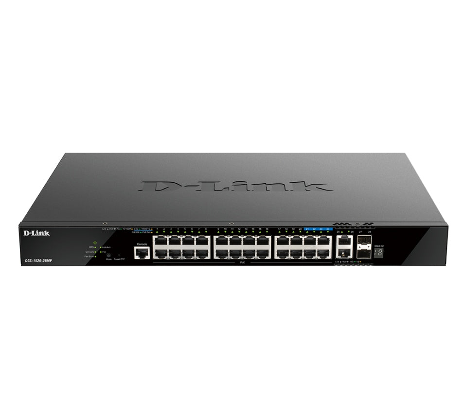 D-Link DGS-1520-28MP Špičkový Multi-Gigabitový PoE Switch