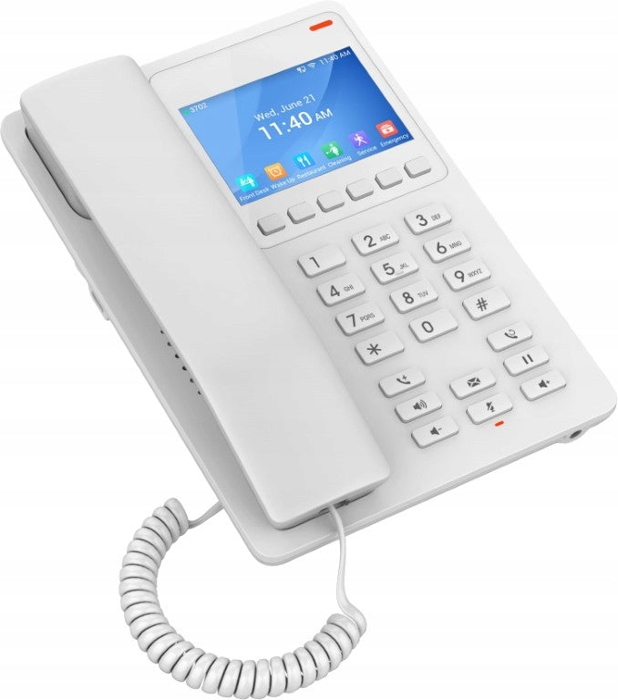 Grandstream GHP630 IP Hotel Telefon 3.5" LCD PoE USB-C 2SIP HD Bílý