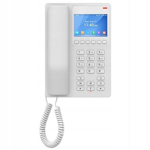 Grandstream GHP630 IP Hotel Telefon 3.5" LCD PoE USB-C 2SIP HD Bílý