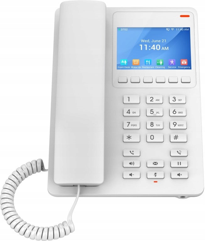 Grandstream GHP630 IP Hotel Telefon 3.5" LCD PoE USB-C 2SIP HD Bílý