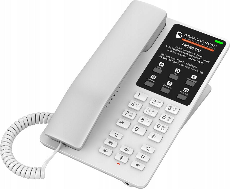 Grandstream GHP620 IP Hotelový Telefon PoE 2SIP HD OPUS 6 Kláves Bílý