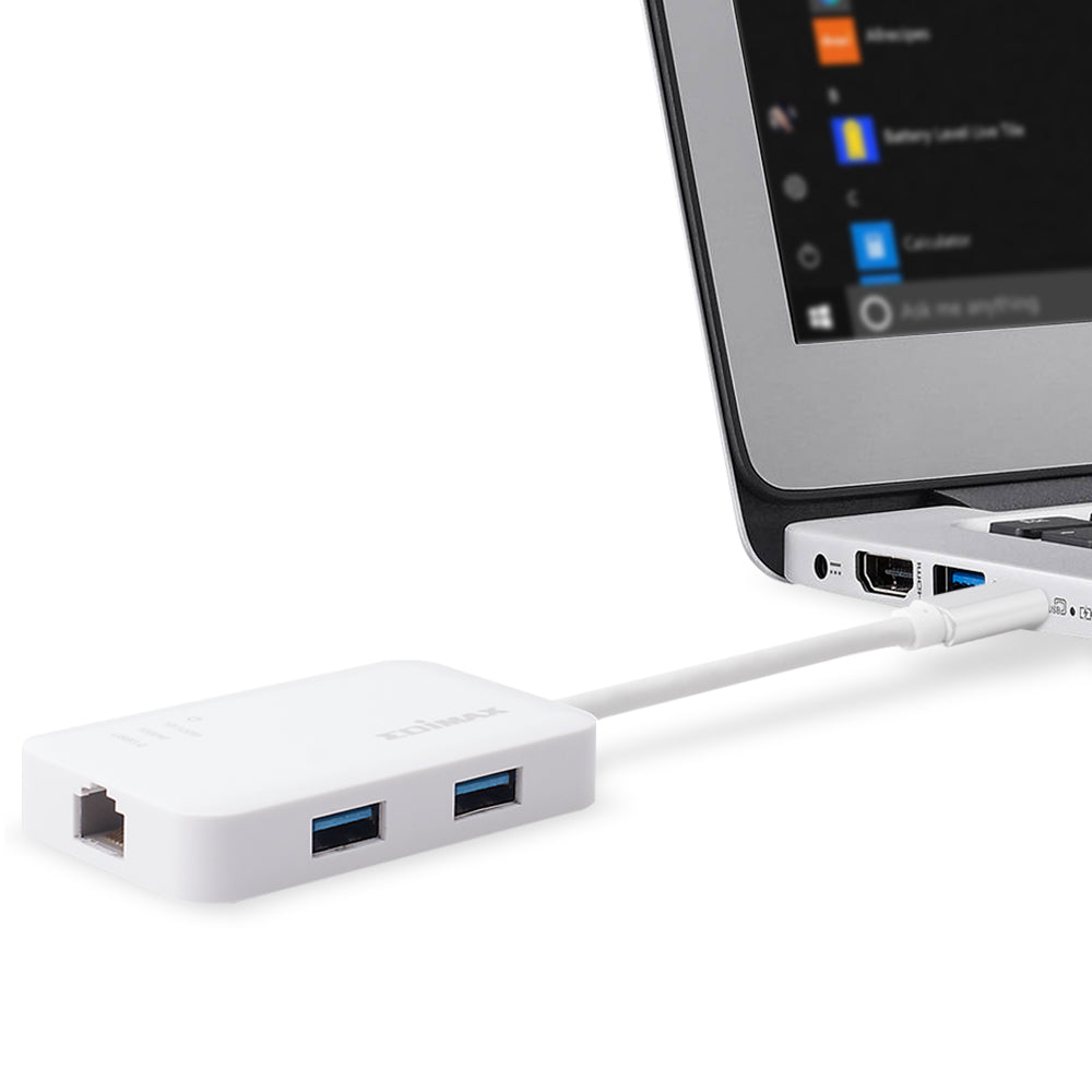 USB-C na 3portový USB 3.0 Gigabit Ethernet Hub  Model: EU-4308