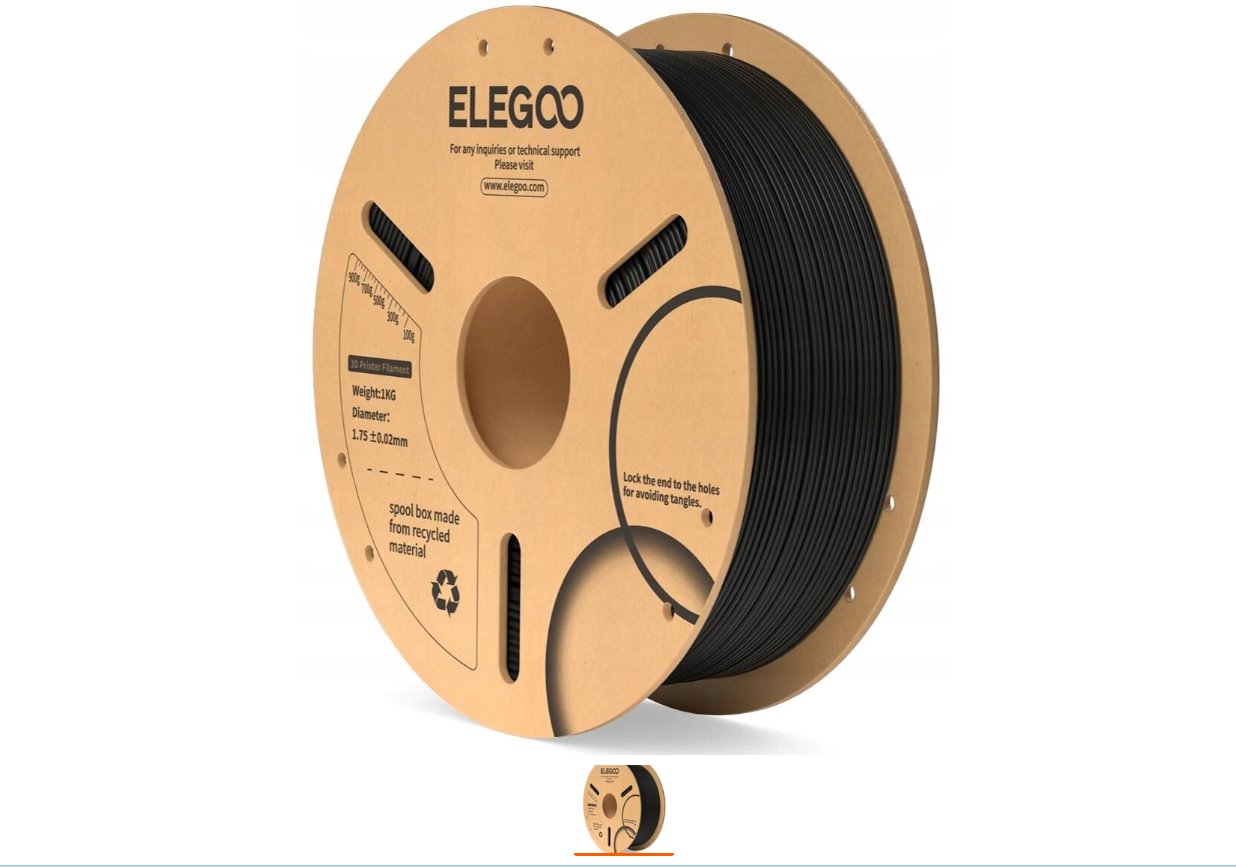 Filament ELEGOO PLA Průměr 1,75 mm 1 kg Černý