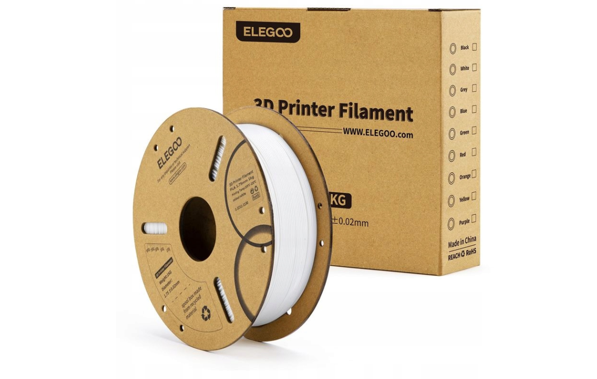 ELEGOO PLA 1.75, 1kg, bílá
