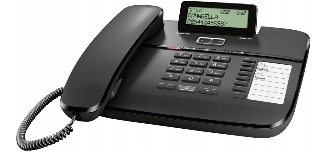 Kabelový analogový telefon (se záznamníkem,De/Fr/It) GIGASET DA810A černý (S30350-S214-N101)