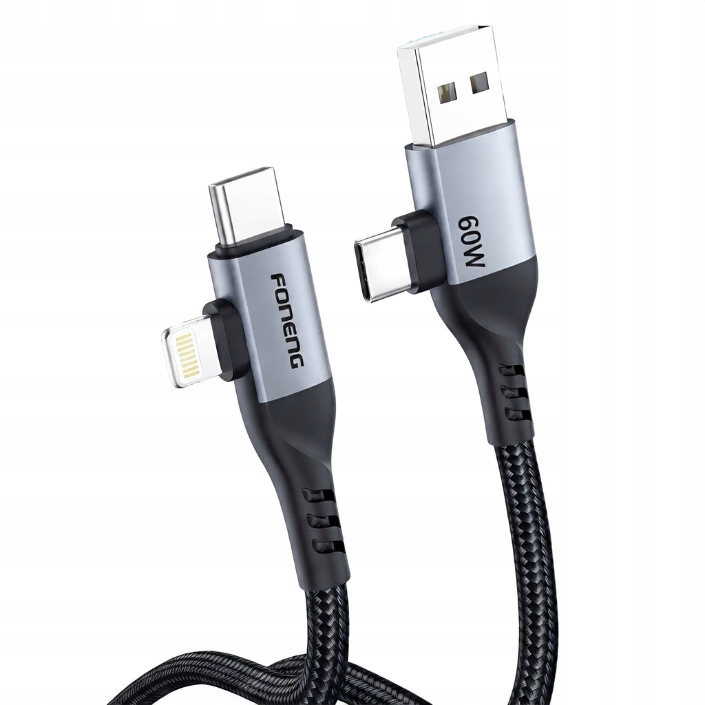 Foneng X92 USB-C na Lightning 60W 1m Rychlonabíjecí Kabel iPhone iPad