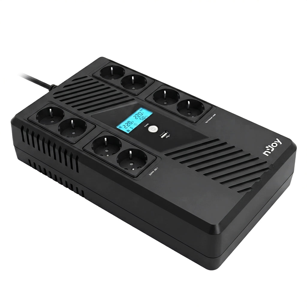 nJoy Token 800 UPS 800VA 480W Line Interactive AVR LCD 8x Schuko USB